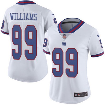 Nike New York Giants #99 Leonard Williams White Women's Stitched NFL Limited Rush Jersey